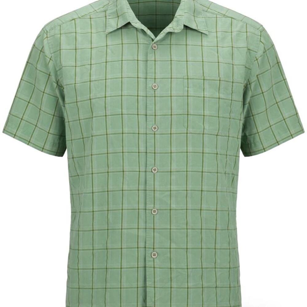 Quiksilver green plaid button up shirt